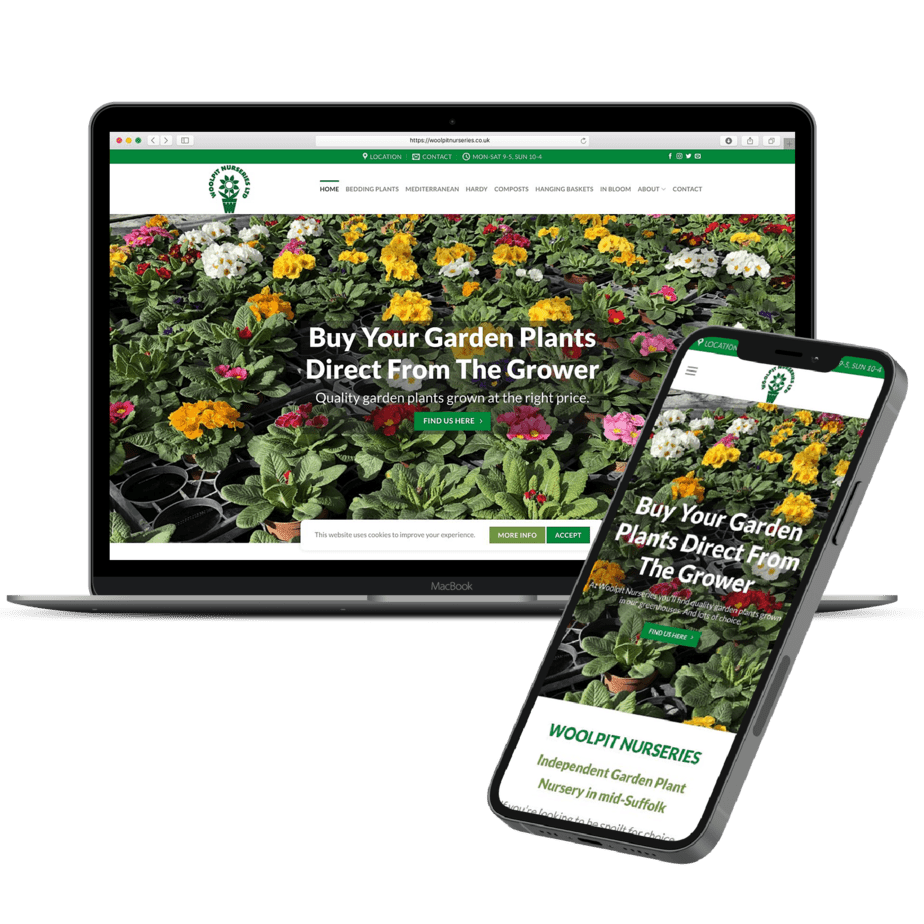 responsive web design - Woolpit nurseries