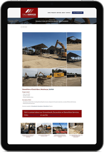 Mobile friendly website for building contractor