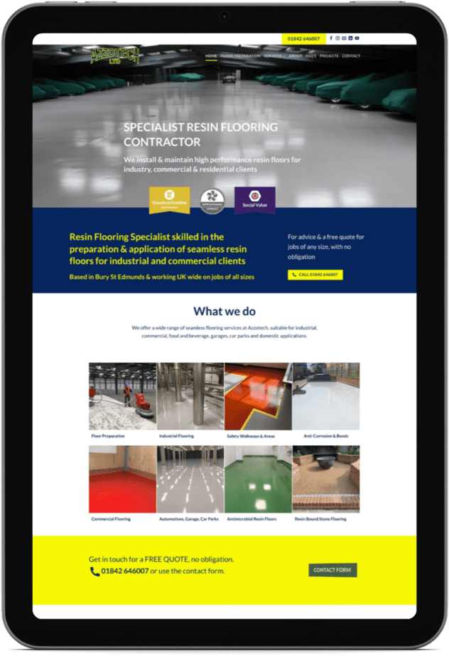 Website design services Bury St Edmunds - flooring contractor