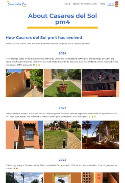 Residential community website design — news of work in the community