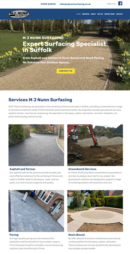 surfacing contractor website design home