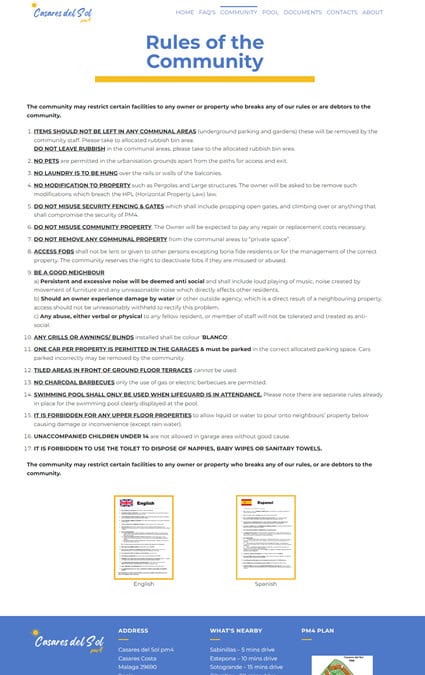 Residential community website design in Suffolk with clear navigation and updates